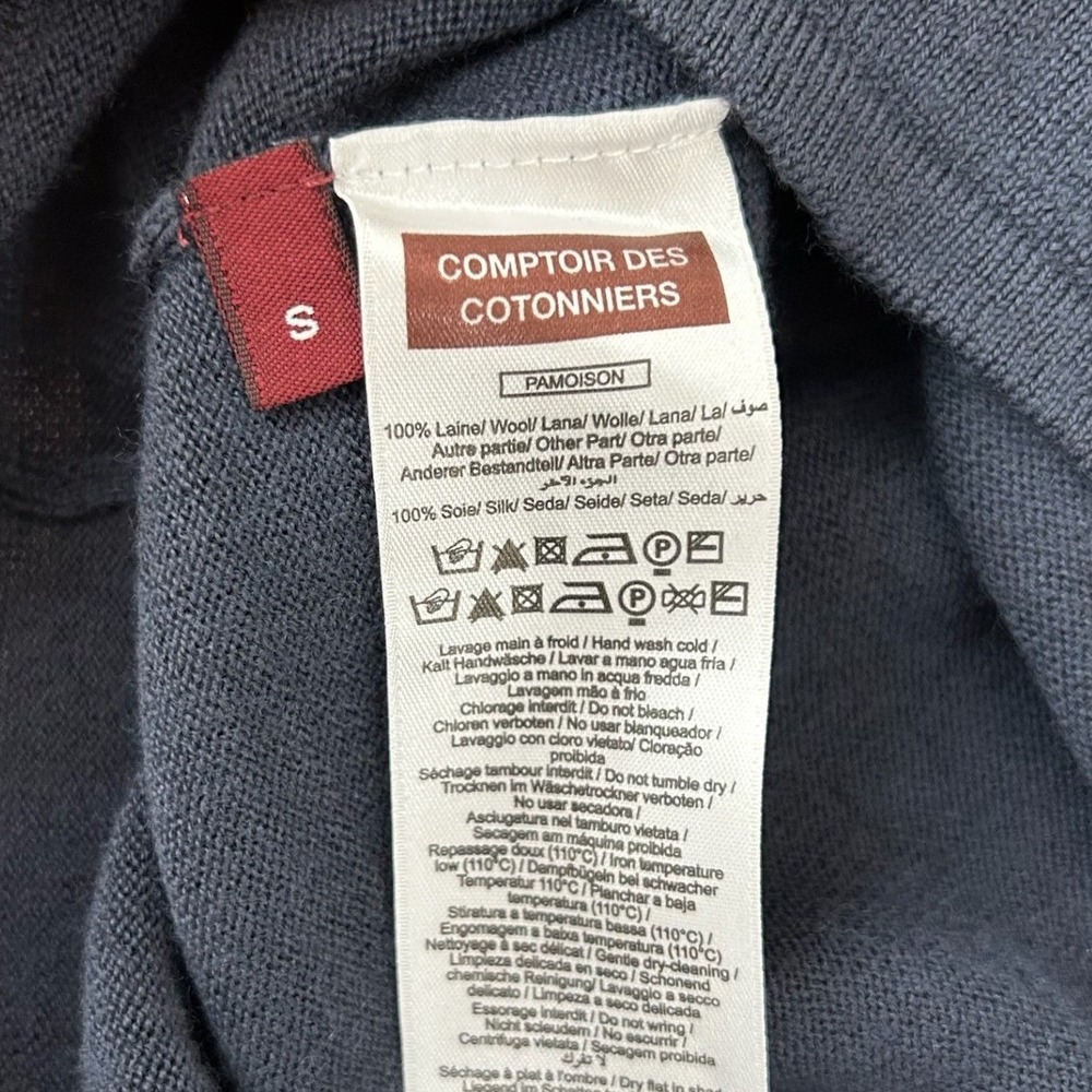 Comptoir‎ des Cotonniers Charcoal V Neck Sweater Dress Size S Wool Silk Designer - Picture 3 of 7